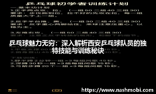 乒乓球魅力无穷：深入解析西安乒乓球队员的独特技能与训练秘诀